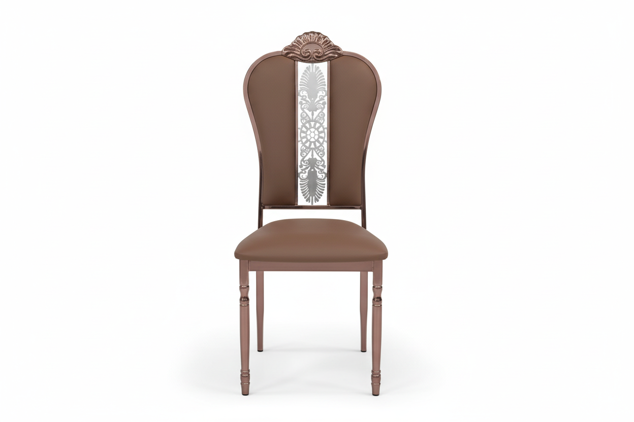 Elegant Ornate Dining Chair with Decorative Backrest