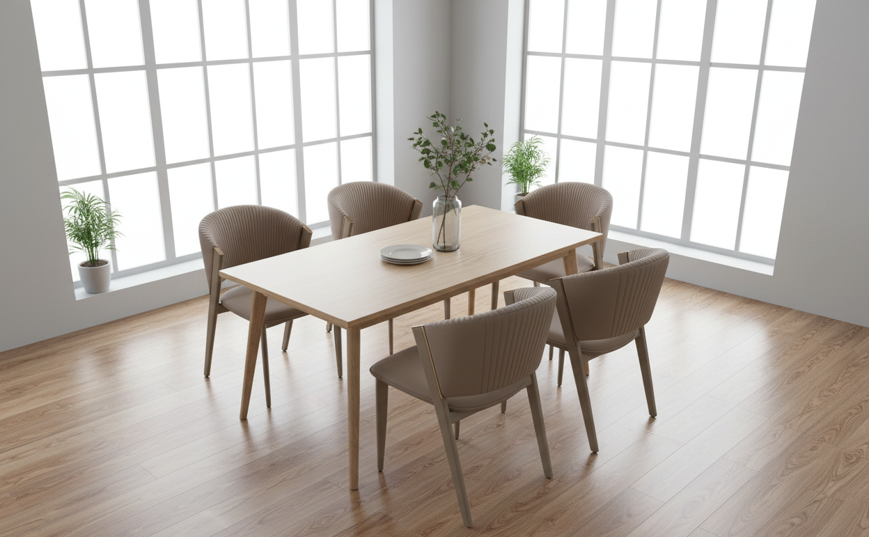 6 chairs from top right angle - same setting