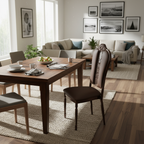 Brown ornate chair in realistic home setting