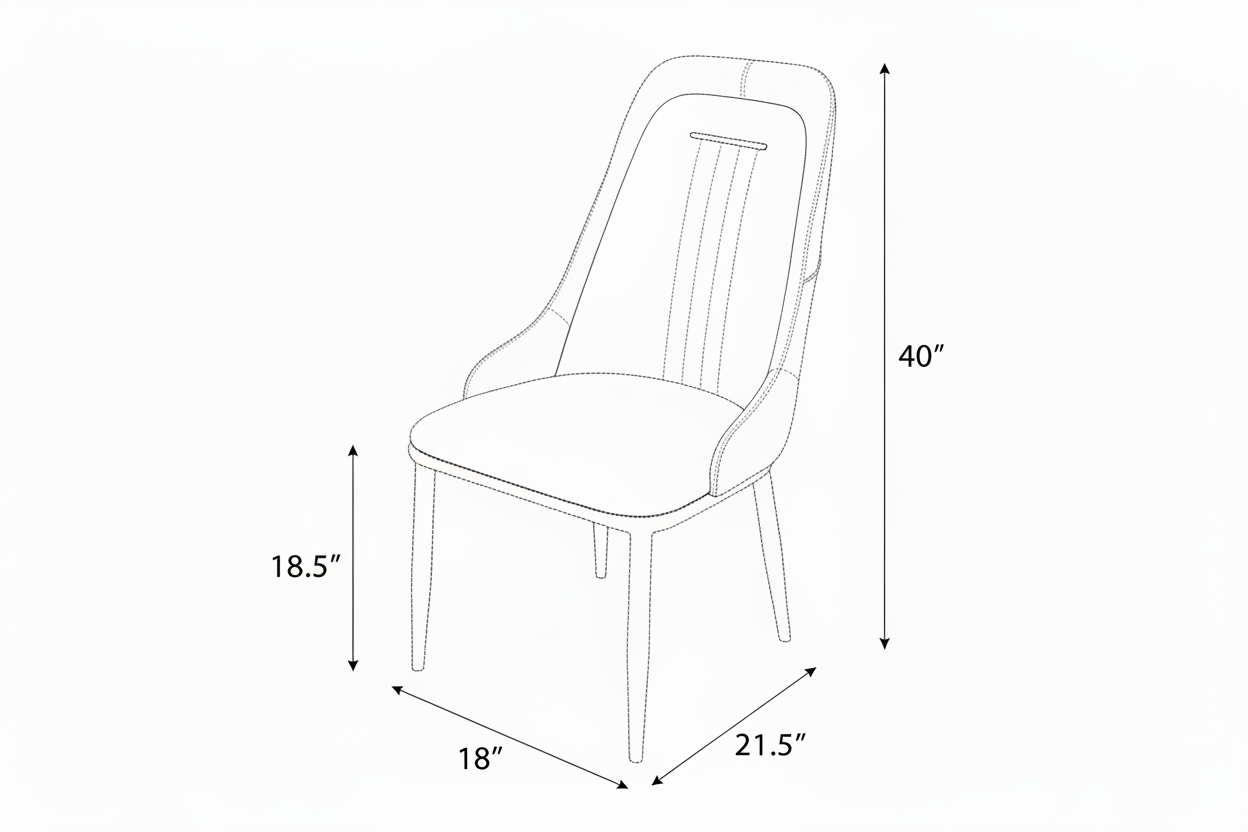 Modern Channel Tufted Dining Chair - Cream & Orange