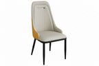 Modern Channel Tufted Dining Chair - Cream & Orange