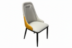 Modern Channel Tufted Dining Chair - Cream & Orange
