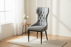 Gray Tufted Chair - Natural Setting