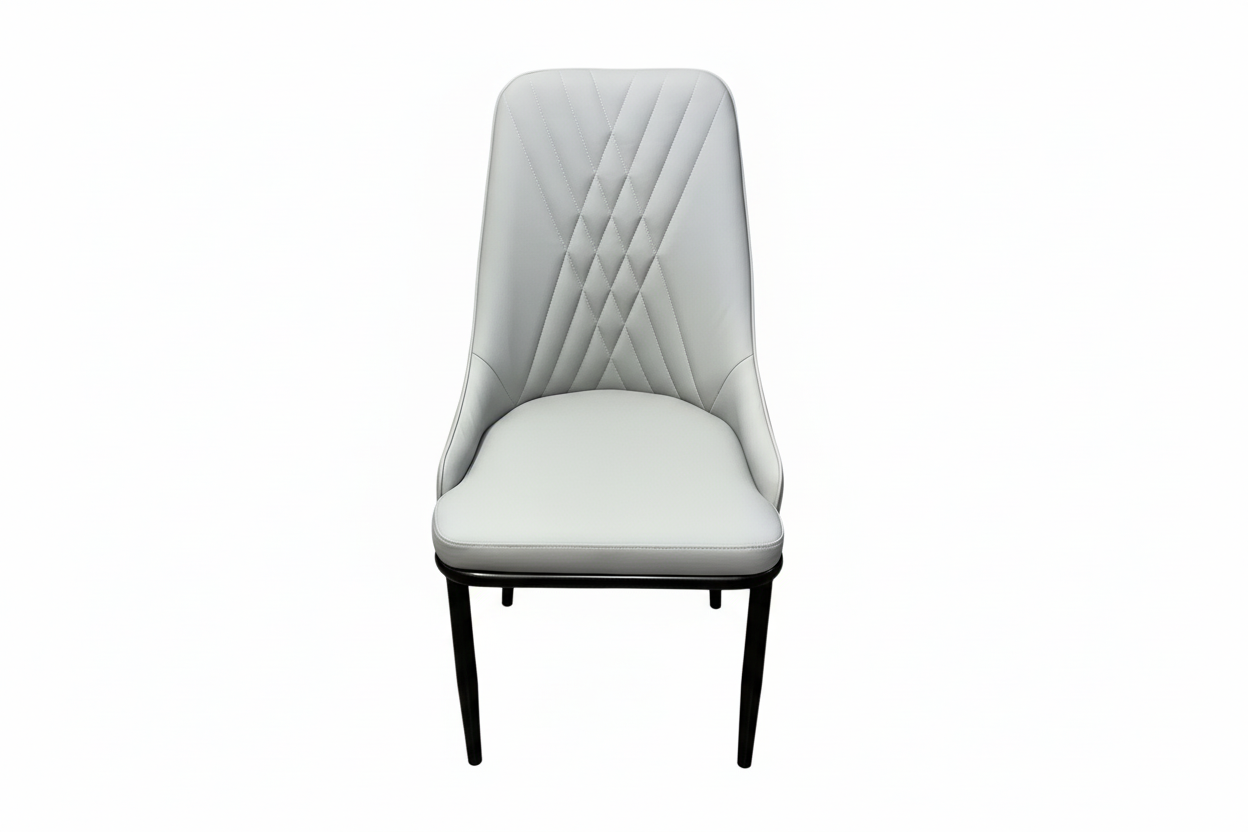 Grey chair front view with white background