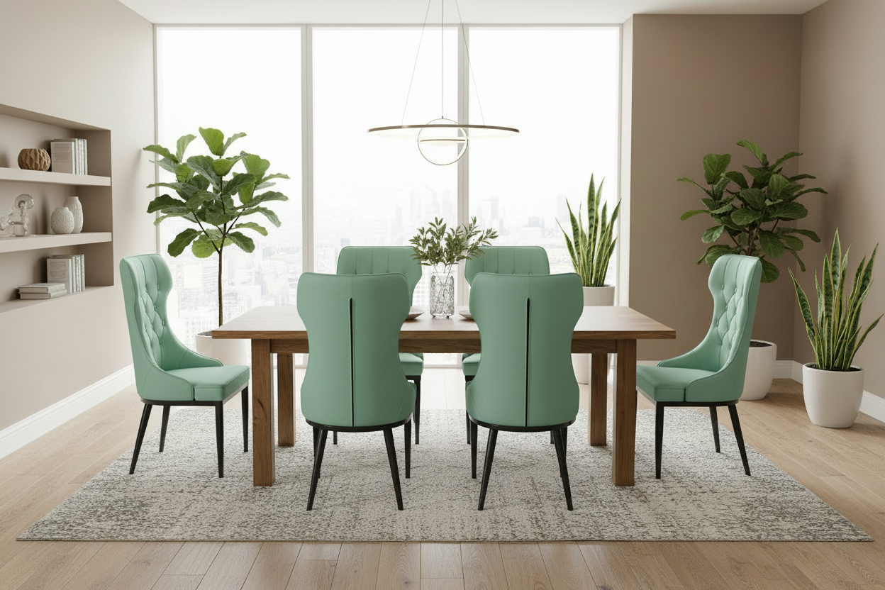 Set of 4 Mint Green Dining Chairs