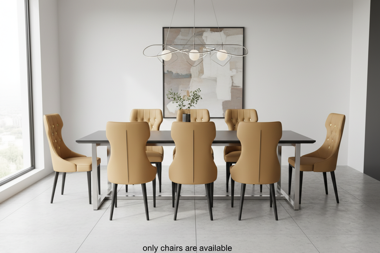 Set of 8 Dining Chairs Modern Setting - Corrected